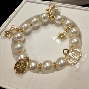 New GWP Dior bracelet with white pearls and gold accents